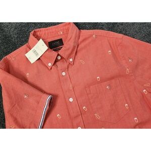 Jachs New York Mens Classic Fit Beer Print Short Sleeve Button Down Shirt Medium